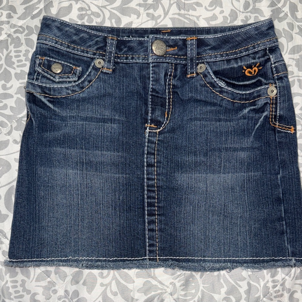 Justice Dark Blue Denim Mini Skirt